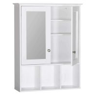 VEIKOUS 23.6 in. W x 7.5 in. D x 30.4 in. H Oversized Bathroom Storage Wall Cabinet with Adjustable Shelves and Mirror