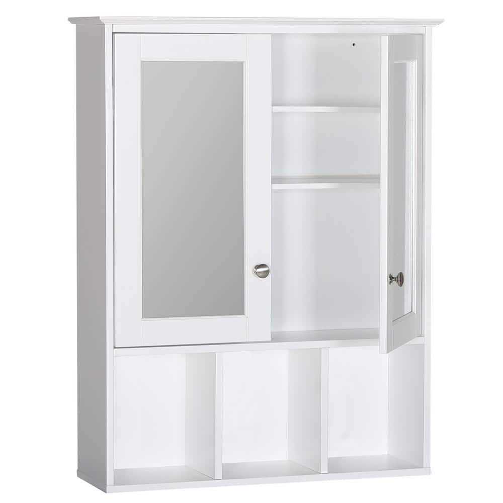 VEIKOUS 23.6 in. W x 7.5 in. D x 30.4 in. H Oversized Bathroom Storage Wall Cabinet with Adjustable Shelves and Mirror