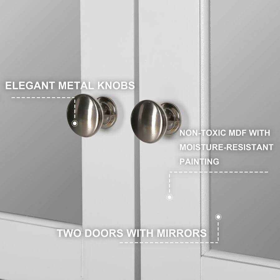 VEIKOUS 23.6 in. W x 7.5 in. D x 30.4 in. H Oversized Bathroom Storage Wall Cabinet with Adjustable Shelves and Mirror - Image 2