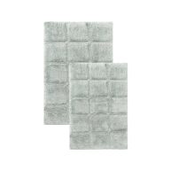 Superior Cotton 2-Piece Solid Checkered Non-Slip Bath Rug Set