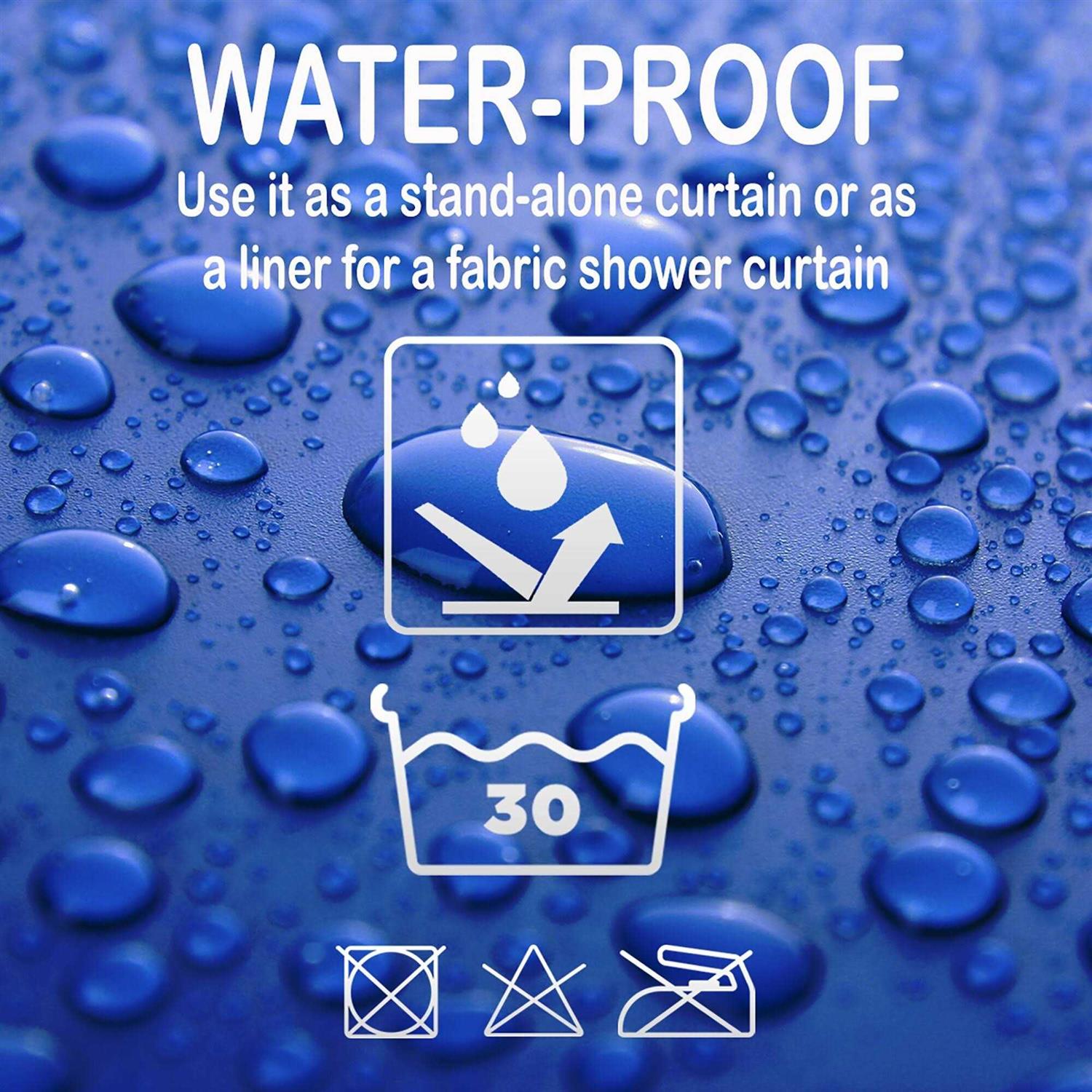 White Extra Long Shower Curtain Liner Plastic 71W x 79H - Image 4