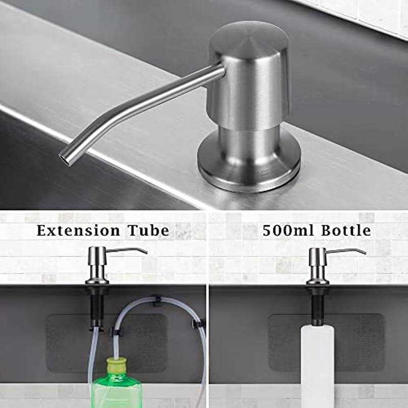 Stylever Built in Sink Soap Dispenser for Kitchen Sink, Countertop Soap Dispenser Pump with 47 Extension, 4” Spout and 16oz - Image 3