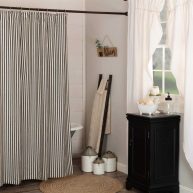 VHC Brands Ashmont Ticking Stripe Shower Curtain 72×72