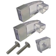 TechnologyLK Gordon Glass Clear Acrylic Towel Bar Brackets with Bright Chrome Sleeve and Clear Acrylic Finger Pull