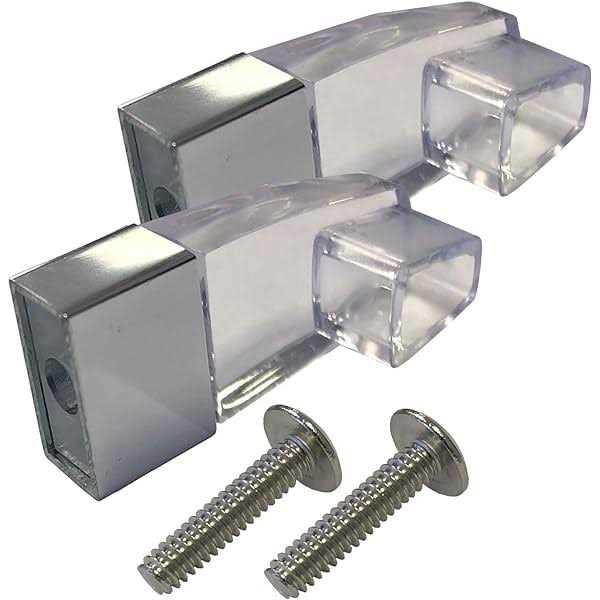 TechnologyLK Gordon Glass Clear Acrylic Towel Bar Brackets with Bright Chrome Sleeve and Clear Acrylic Finger Pull - Image 3