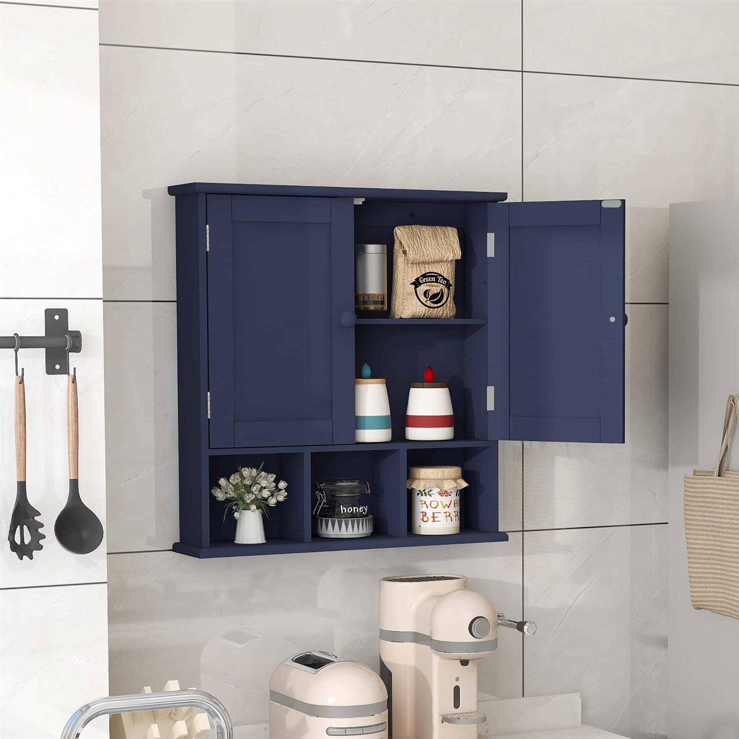 TaoHFE Bathroom Wall Cabinet with 2 Door Adjustable Shelves,Over The Toilet Storage Cabinet Bathroom Cabinet Wall Mounted - Image 3