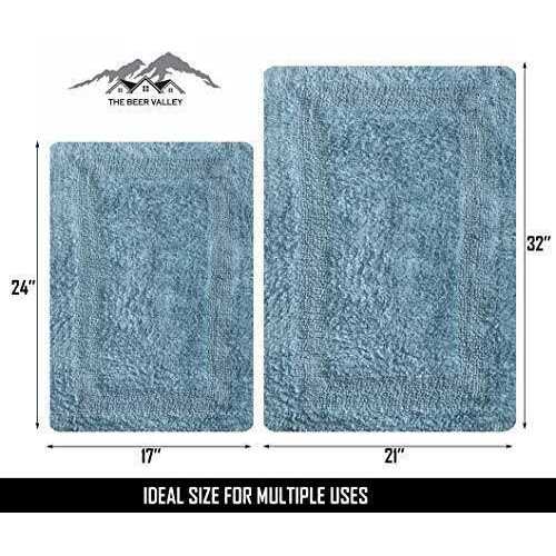 THE BEER VALLEY Bathroom Rugs Set 2Piece in 100% Cotton 21×34/17×24 - Image 4