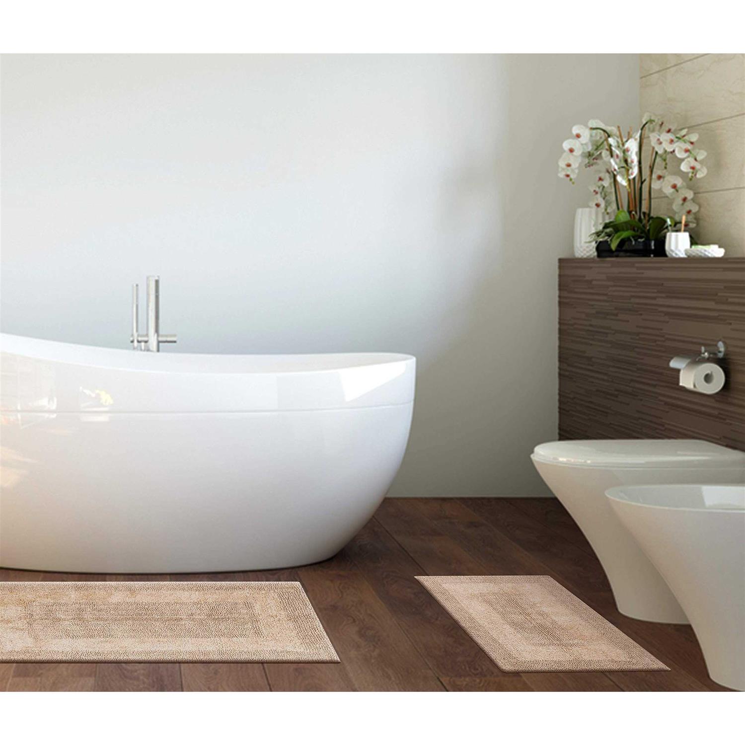 THE BEER VALLEY Bathroom Rugs Set 2Piece in 100% Cotton 21×34/17×24 - Image 2