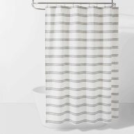 Threshold Gray Variegated Striped Shower Curtain