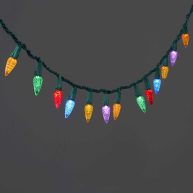 Wondershop LED C6 Faceted Christmas String Lights Green Wire