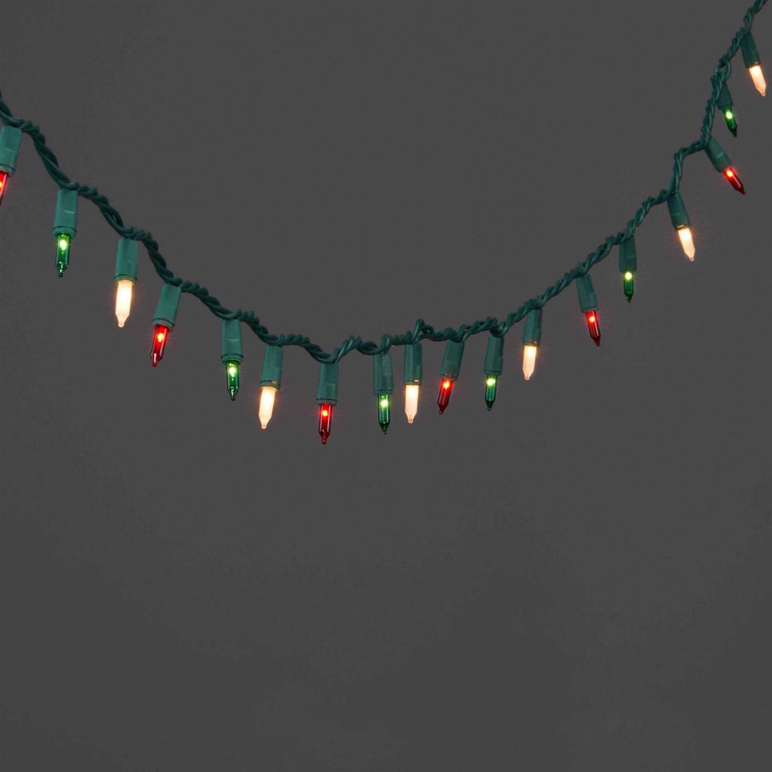 Wondershop 100ct Incandescent Smooth Mini Christmas String Lights Green Wire