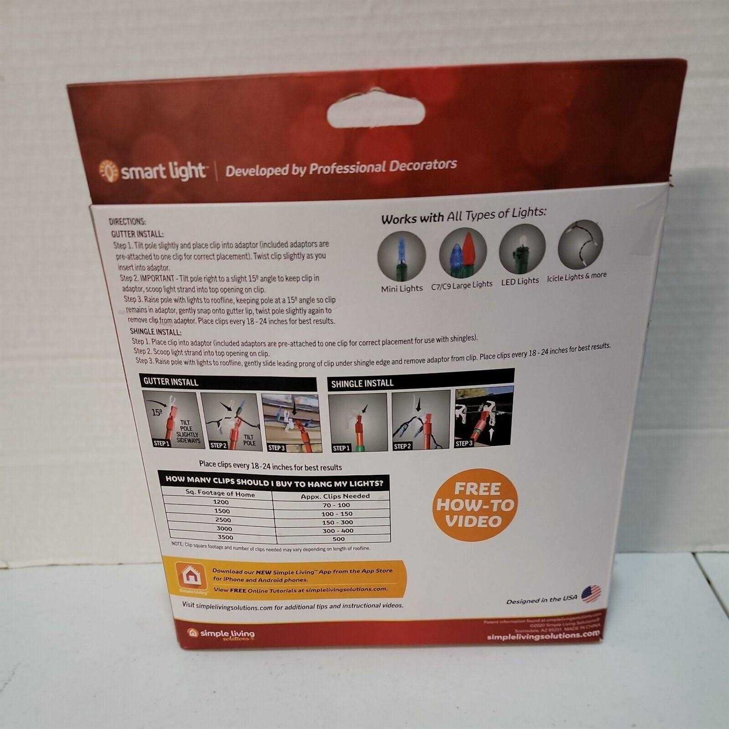 Simple Living Solutions 50ct String Light Ladderless Light Clips - Image 3