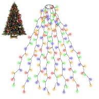 Salcar Christmas Tree Lights 6.6ft x 8 Lines Easy to Install Christmas String Lights with 8 Modes