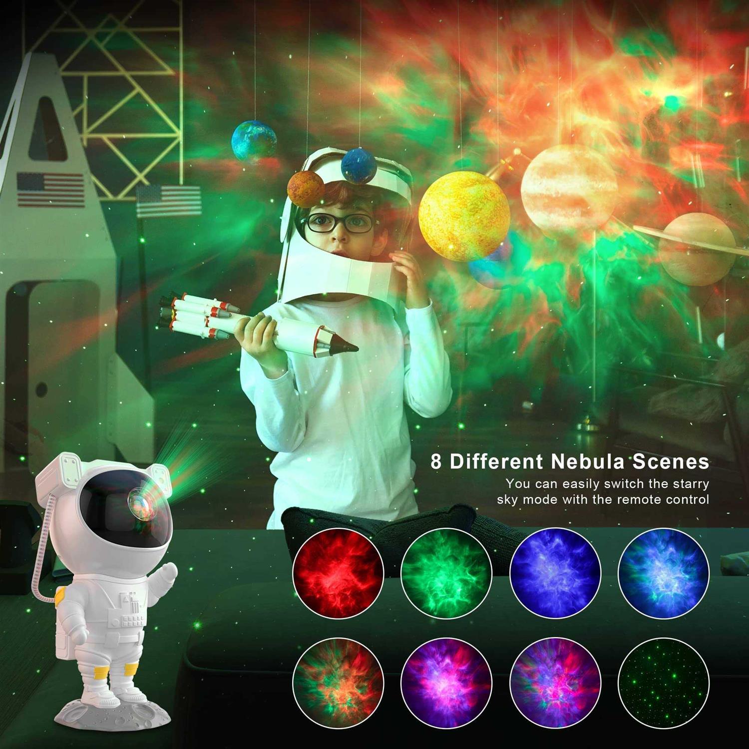 Star Projector Galaxy Light, Astronaut Light Projector Kids Night Light, Nebula Starry Sky Light Projector with Remote and Timer for Kids Adults - Image 3