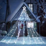 Toodour Christmas Lights 317 LED 10ft X 9 Outdoor Christmas Decorations Lights with 12 Topper Star