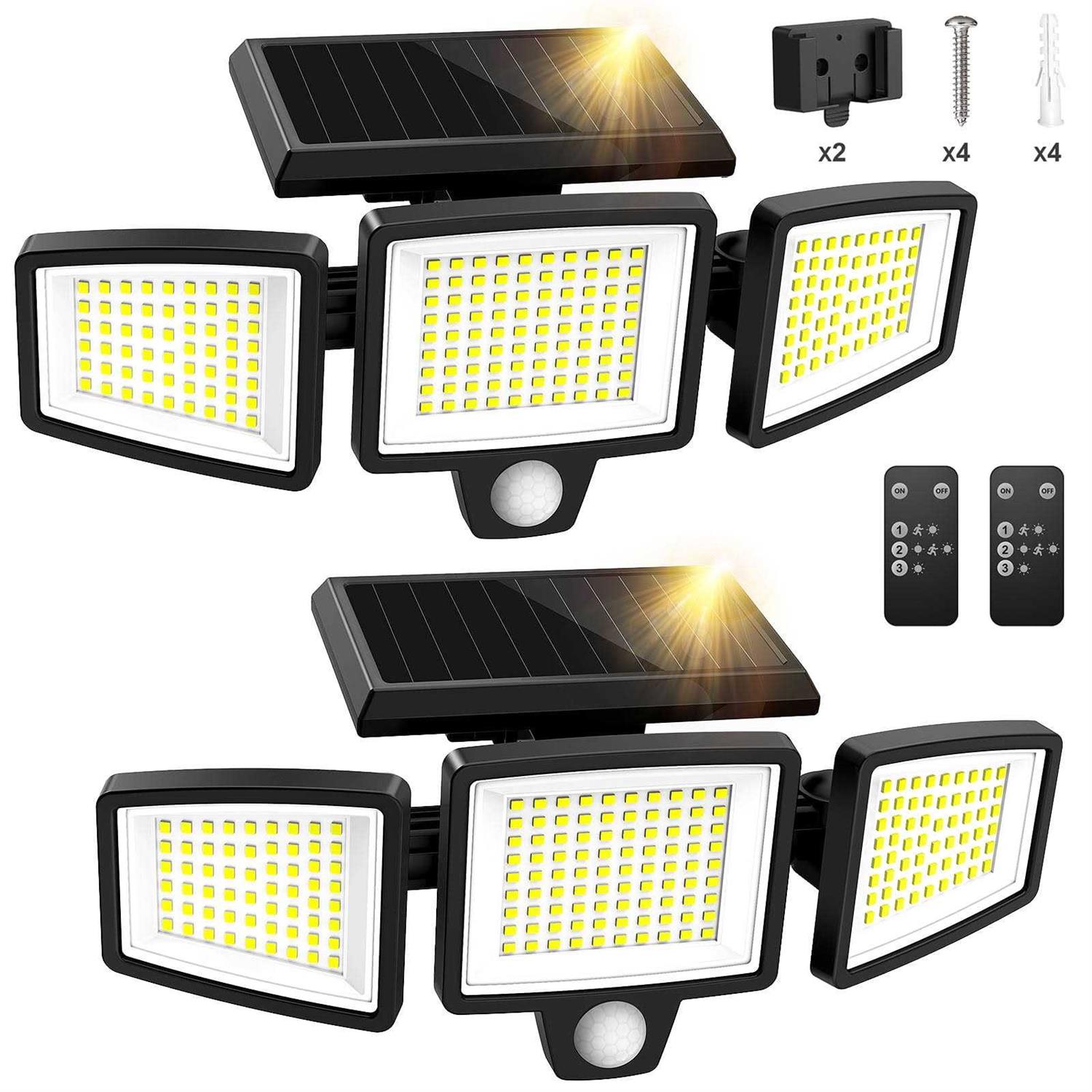 Solar Lights Outdoor 210led 2500lm Motion Sensor Security Lights with Wireless Remote Control - Image 3