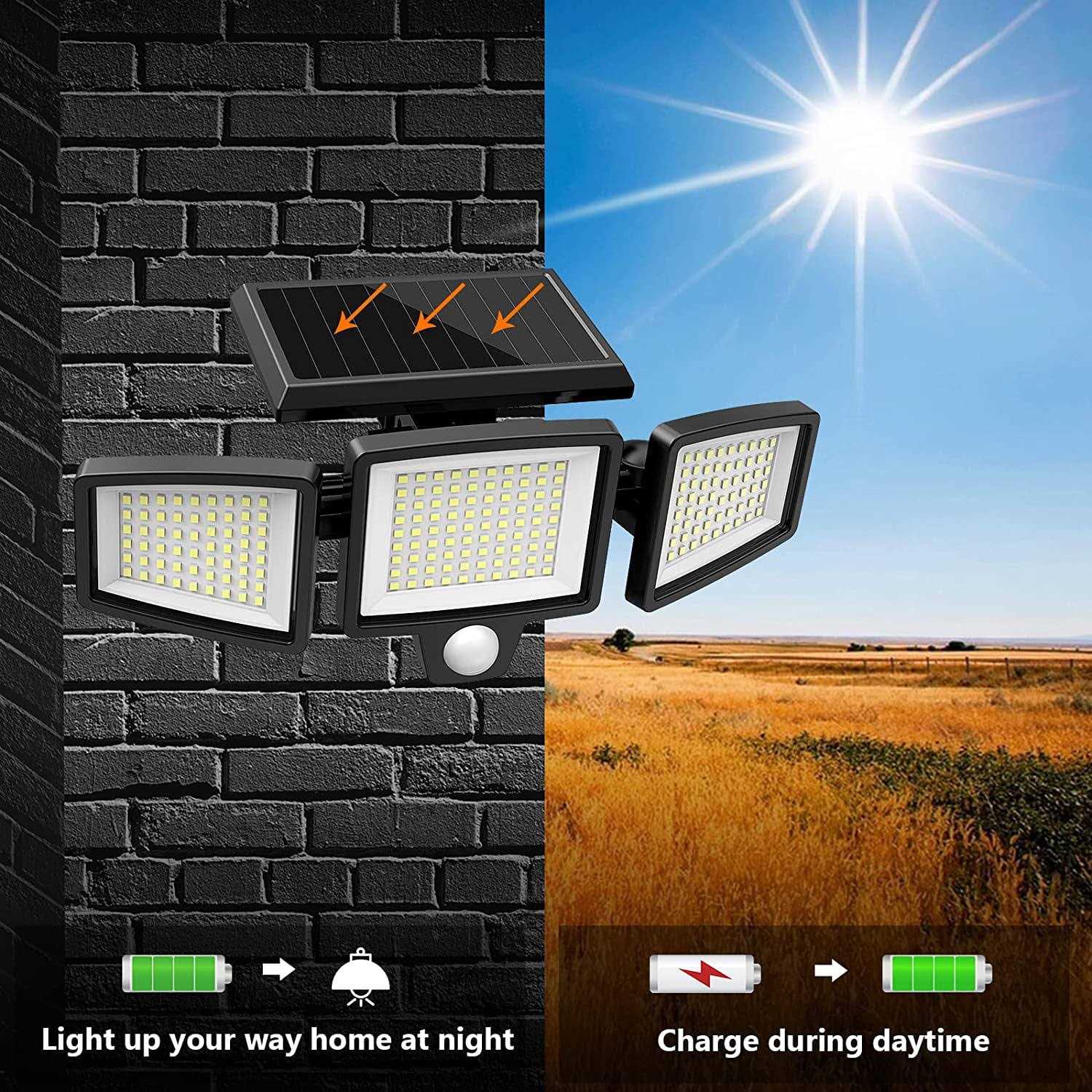 Solar Lights Outdoor 210led 2500lm Motion Sensor Security Lights with Wireless Remote Control - Image 5