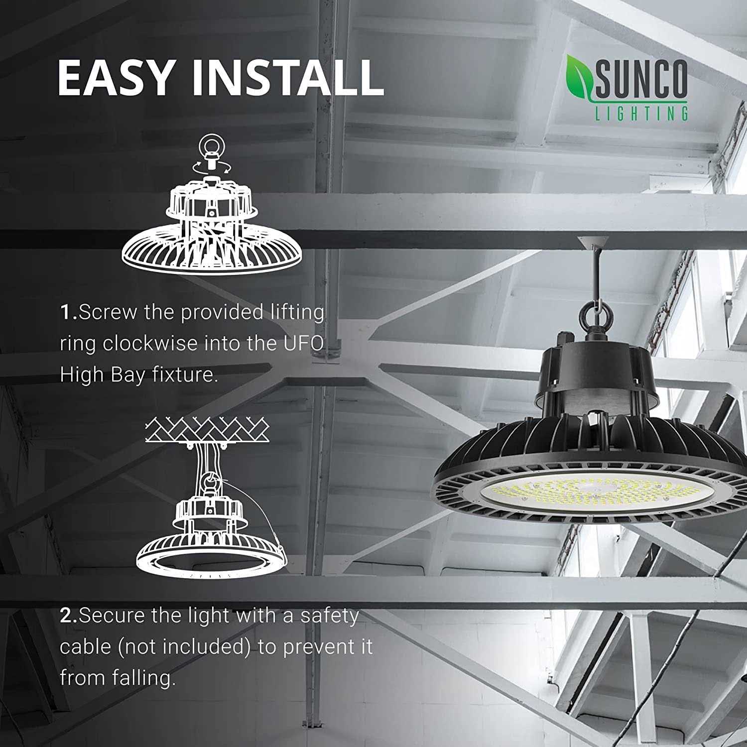Sunco Lighting UFO LED High Bay 150W 600W HID Replacement - Image 3