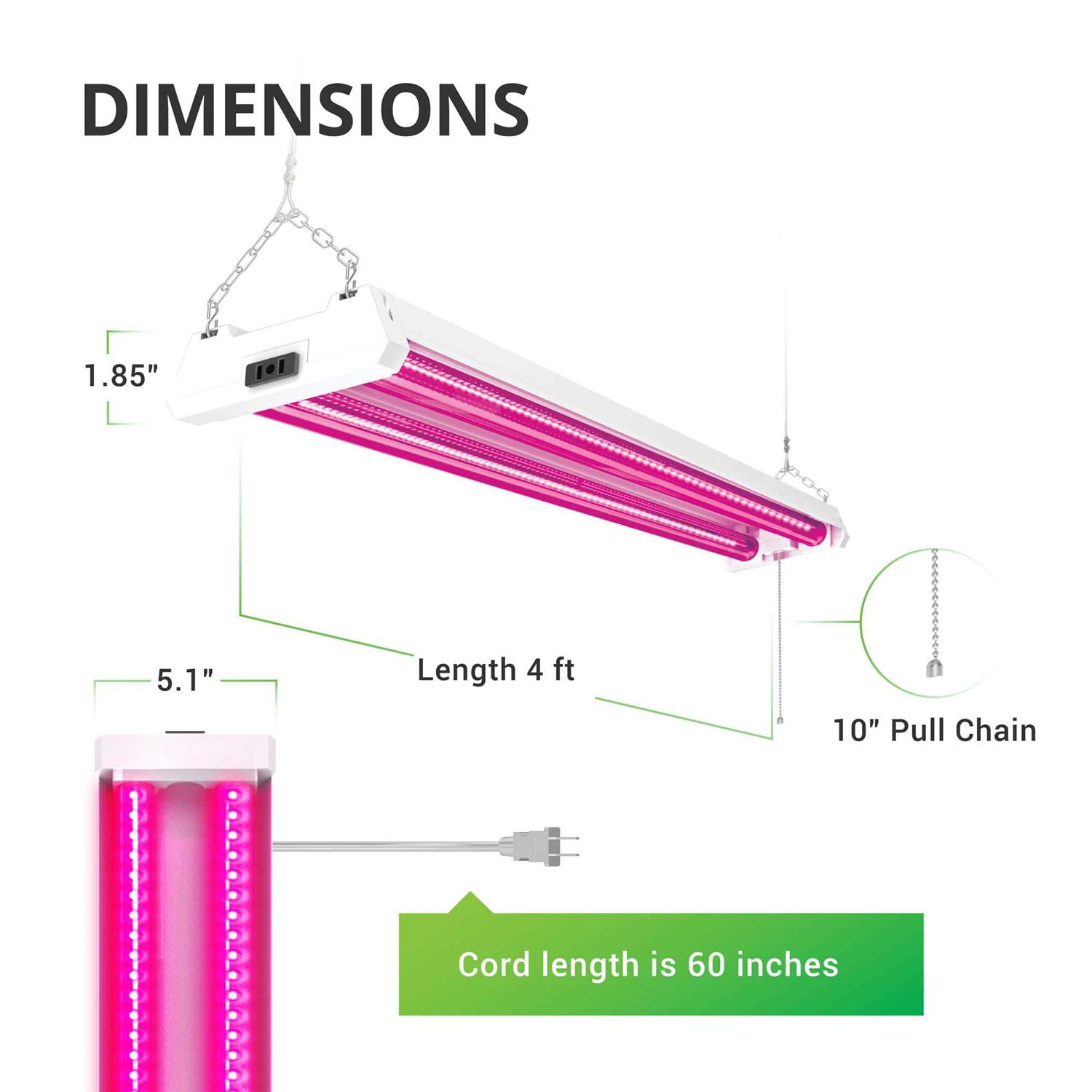 Sunco Lighting Sunco 4FT LED Grow Light for Indoor Plants 40W Full Spectrum - Image 4