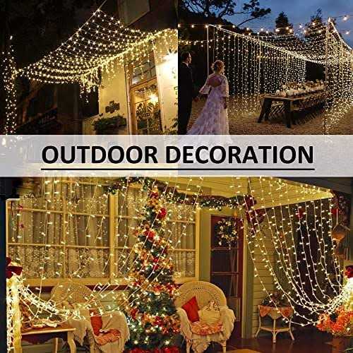 Solhice LED Curtain Lights Outdoor x10ft white Plug in Window String Lights Indoor - Image 2
