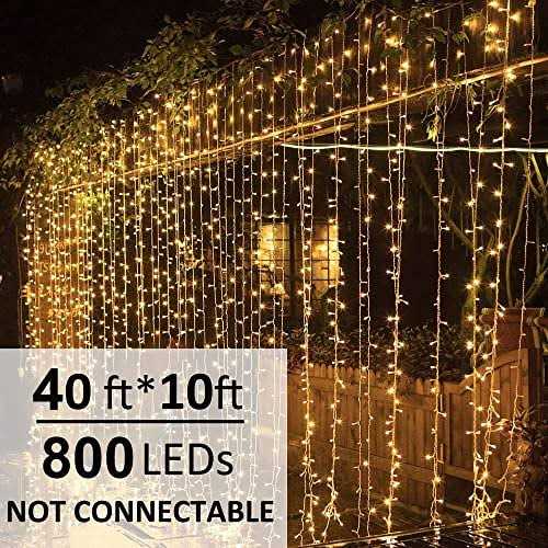 Solhice LED Curtain Lights Outdoor x10ft white Plug in Window String Lights Indoor - Image 3