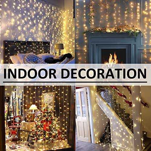 Solhice LED Curtain Lights Outdoor x10ft white Plug in Window String Lights Indoor - Image 5
