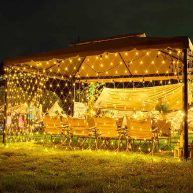 weillsnow 198 Led 9.8ft x 6.6ft 198 Led Net Lights Connectable 8 Lighting Twinkle Modes Mesh Lights for Christmas Outdoor Patio Garden Bush Fence
