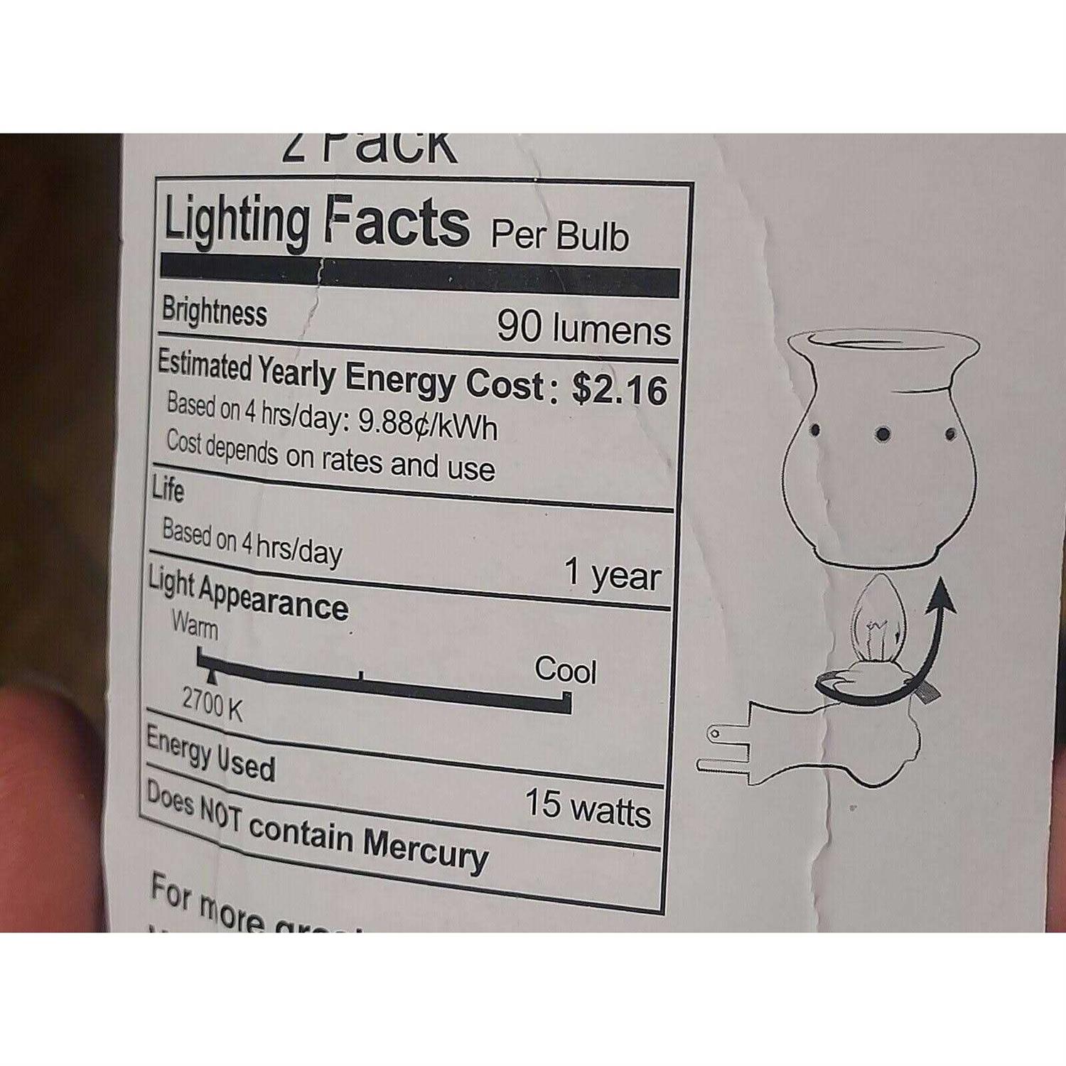 Scentsationals Wax Warmer Clear Incandescent Light Bulb Replacement - Image 5