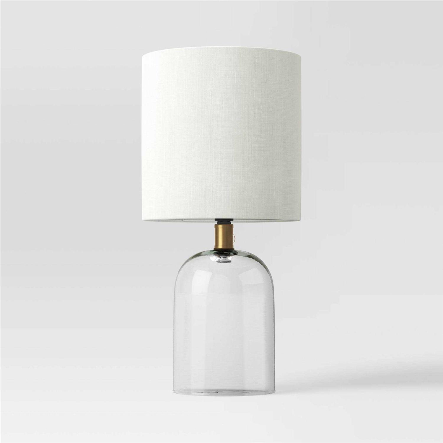 Threshold Glass Cylinder Mini Table Lamp Clear