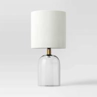 Threshold Glass Cylinder Mini Table Lamp Clear