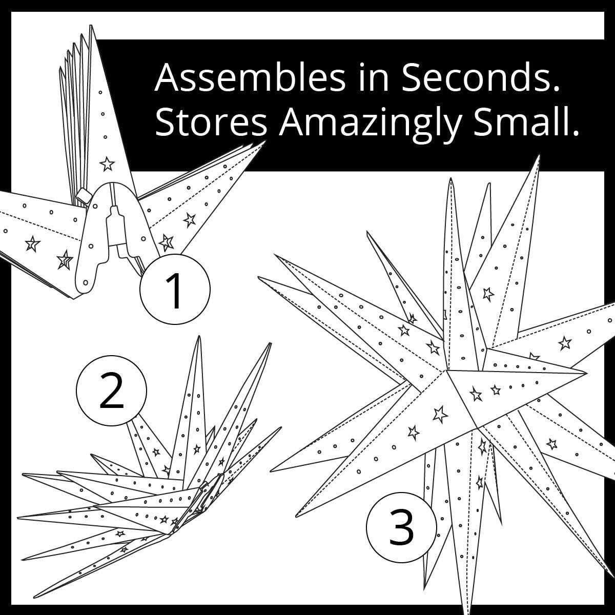 Wintergreen Lighting LED Aurora Superstar TM Fold-Flat Point Star Light - Image 3
