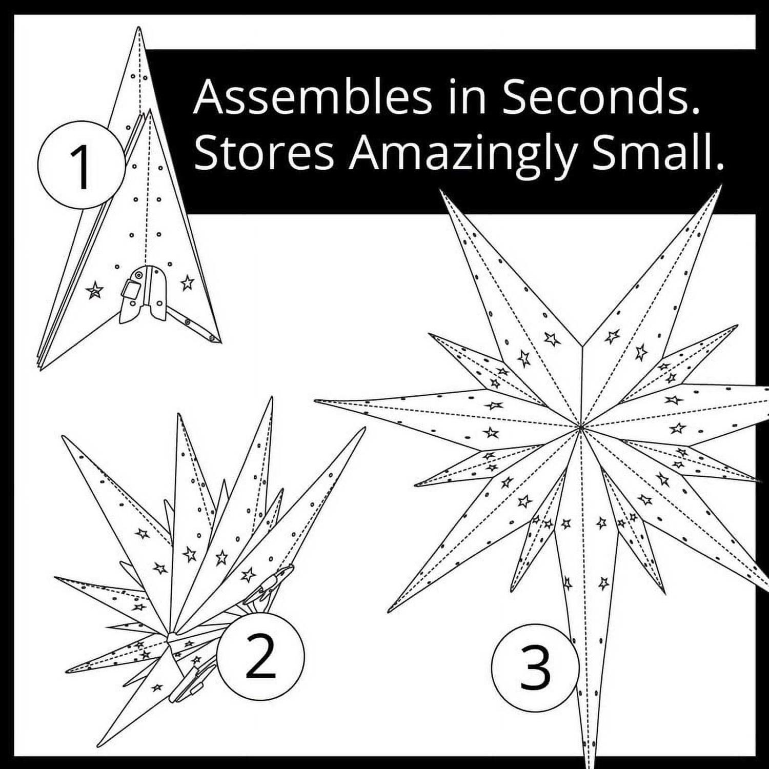 Wintergreen Lighting LED Aurora Superstar TM Fold-Flat Point Star Light - Image 3
