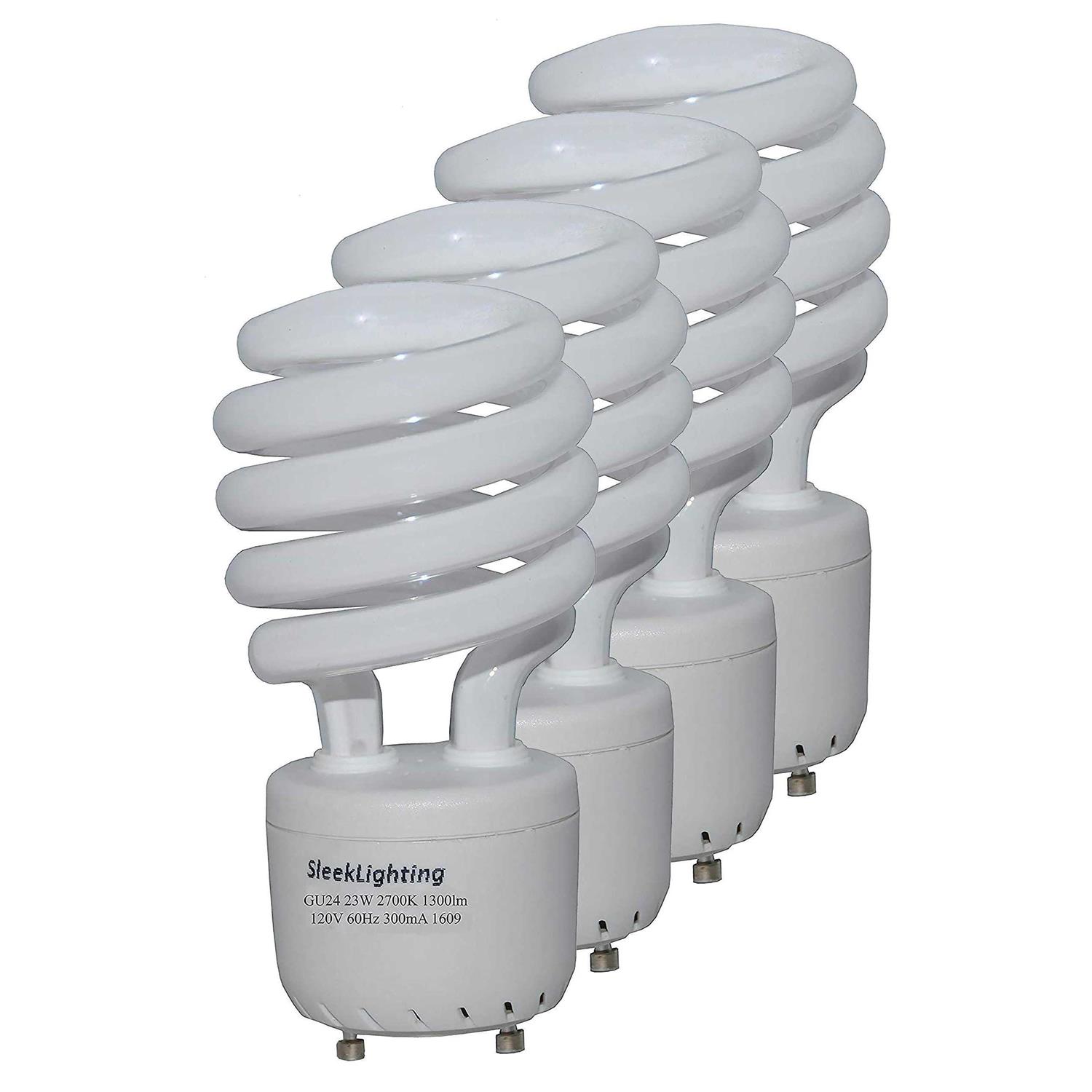 Sleeklighting Gu24 23Watt 2700K 1600lm 2 Prong Light Bulbs Ul approved-120v 60Hz