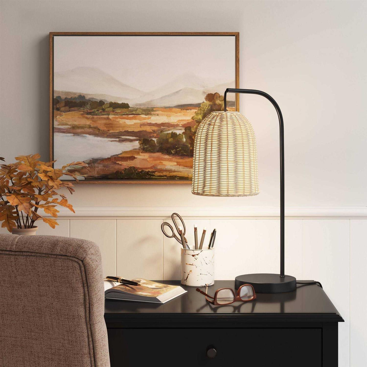 Threshold Addison Rattan Table Lamp Brown - Image 3