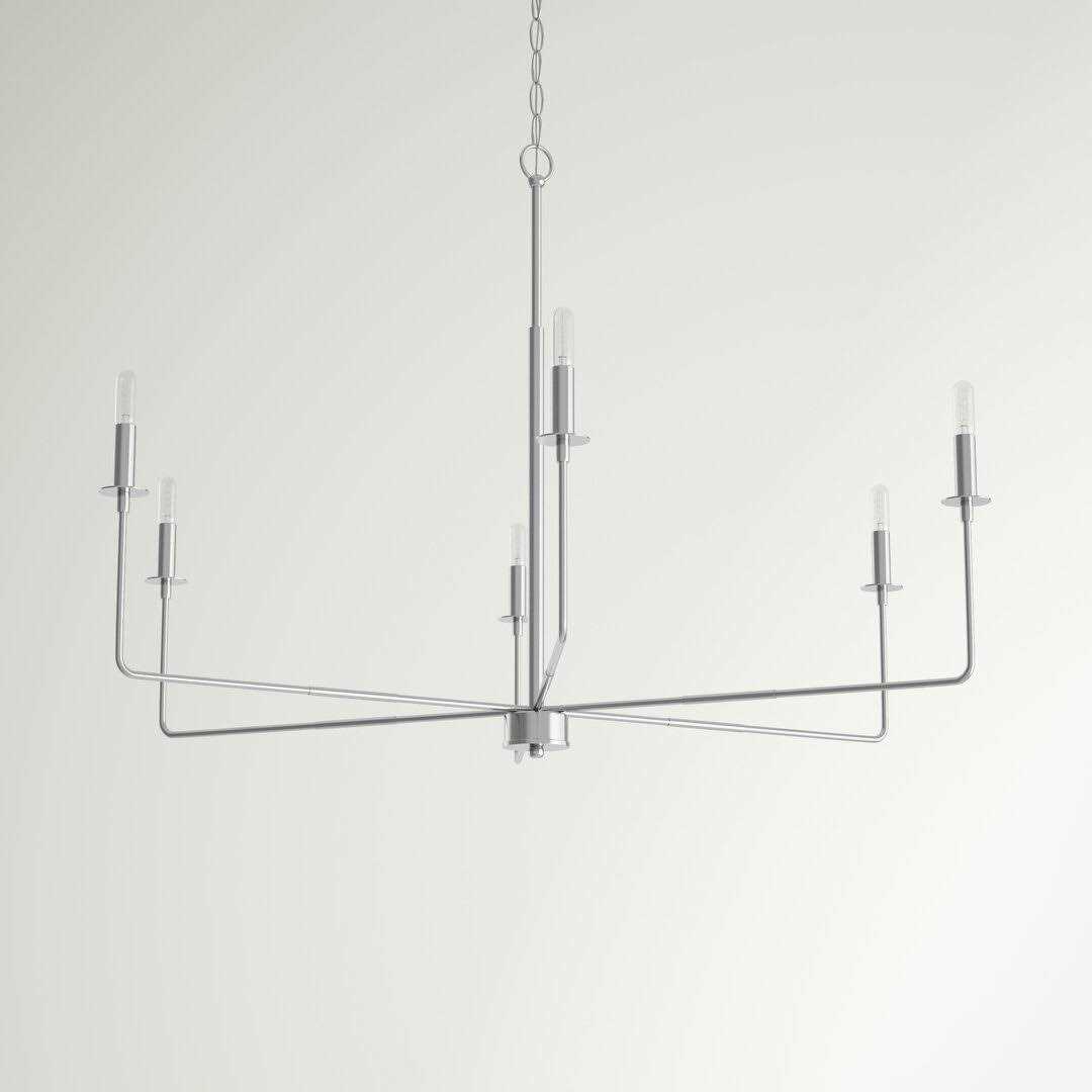 Three Posts™ Mager 6 Light Candle Style Classic Chandelier Finish - Image 4