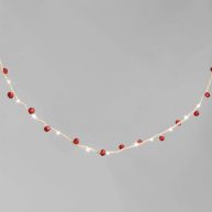 Wondershop 30ct LED Battery Operated Red Bell Dewdrop Christmas Novelty String Lights Warm White Jute Wrapped Wire