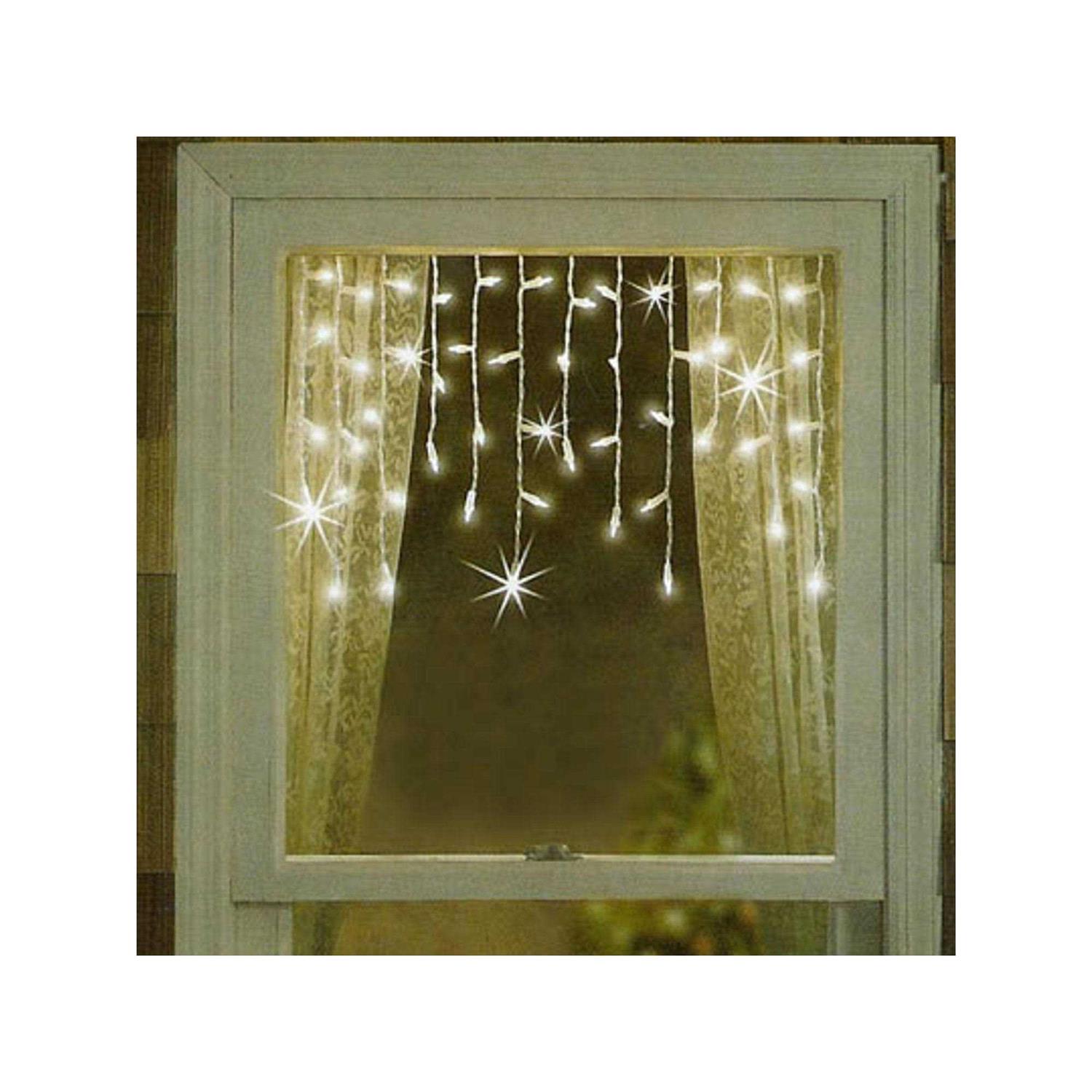 Sienna Set of 50 Twinkling & Shimmering Clear Window Curtain Icicle Lights
