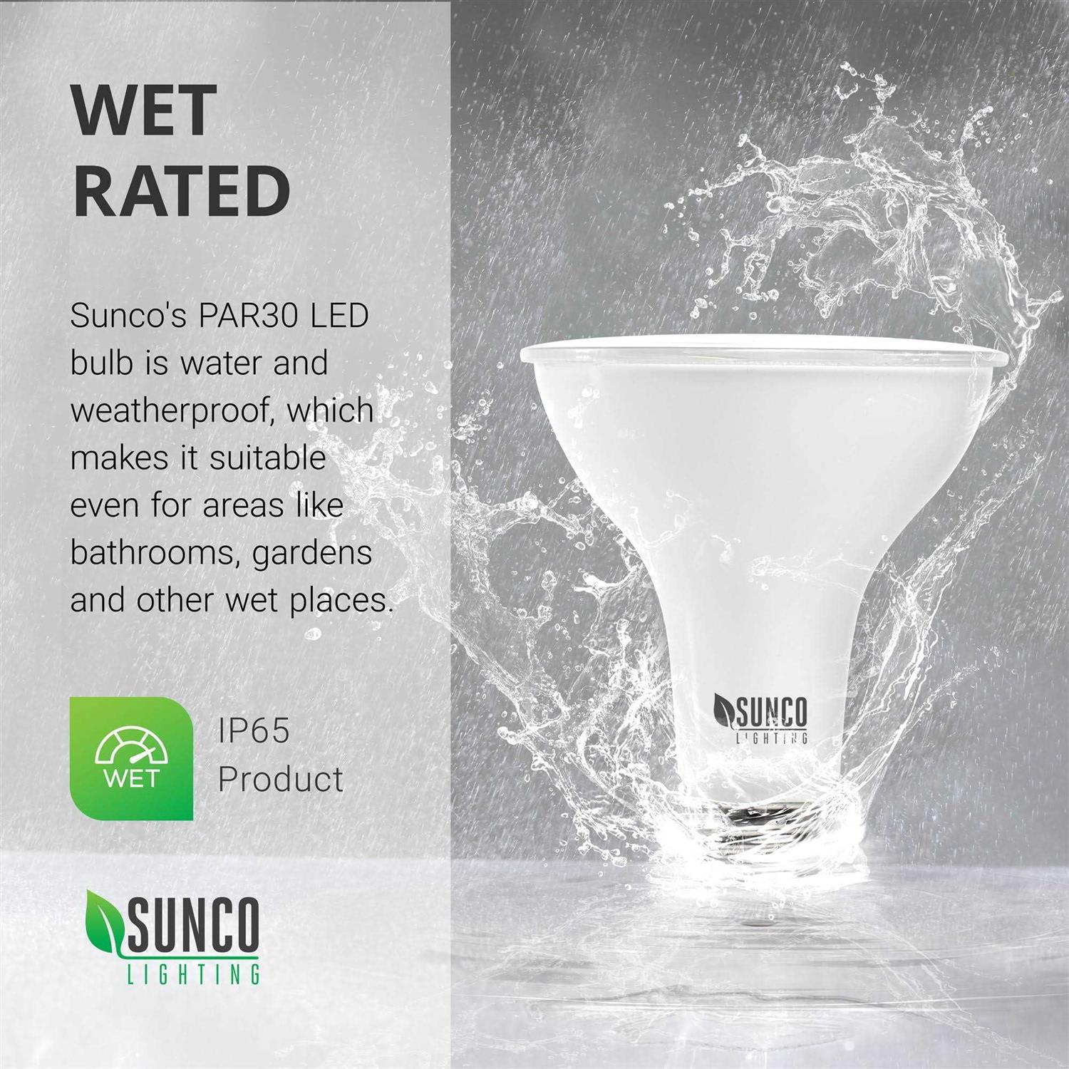 Sunco Lighting 10 Pack PAR30 Dimmable LED Bulb - Image 2