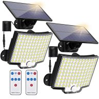 Solar Lights Outdoor 106 LED 3000LM Solar Powered Motion Sensor Flood Lights with Remote