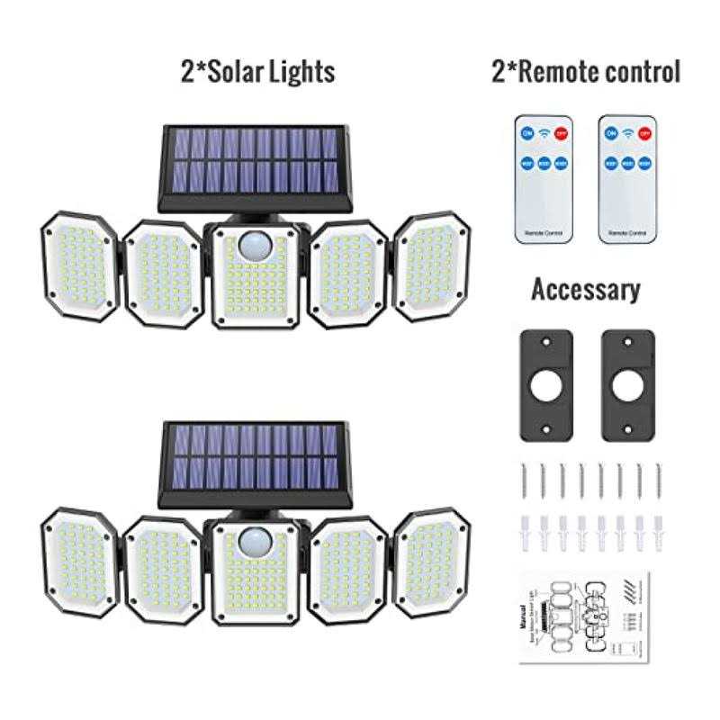 Solar Lights Outdoor 106 LED 3000LM Solar Powered Motion Sensor Flood Lights with Remote - Image 3