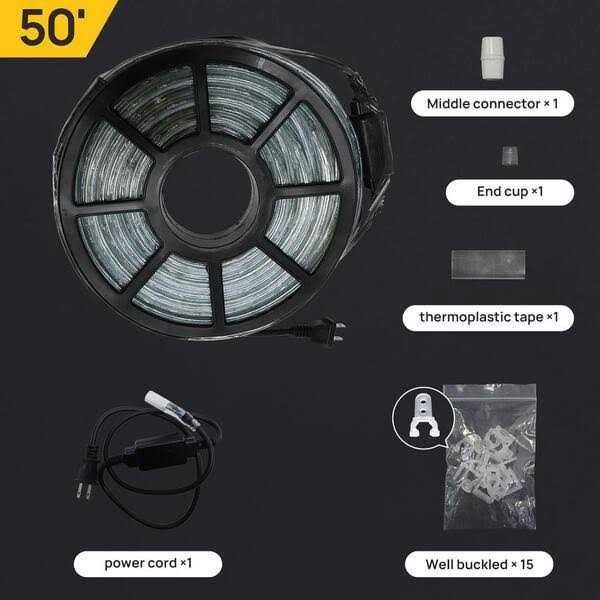 Wonline Outdoor 100 ft. 110-Volt Plug-In Warm White Color Changing Light LED Rope Light - Image 5