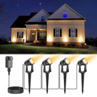 VOLISUN Outdoor Uplights,Low Voltage Landscape Spotlights with Transformer and 55.82ft Cable,IP65 Waterproof,Outdoor Uplights for House