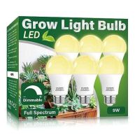 Wiyifada 3 Pack Grow Light Bulb Indoor Grow Light,A19 Full Spectrum Plant Light Bulb,E26 110V 9W Grow Bulb Replace up to 100W