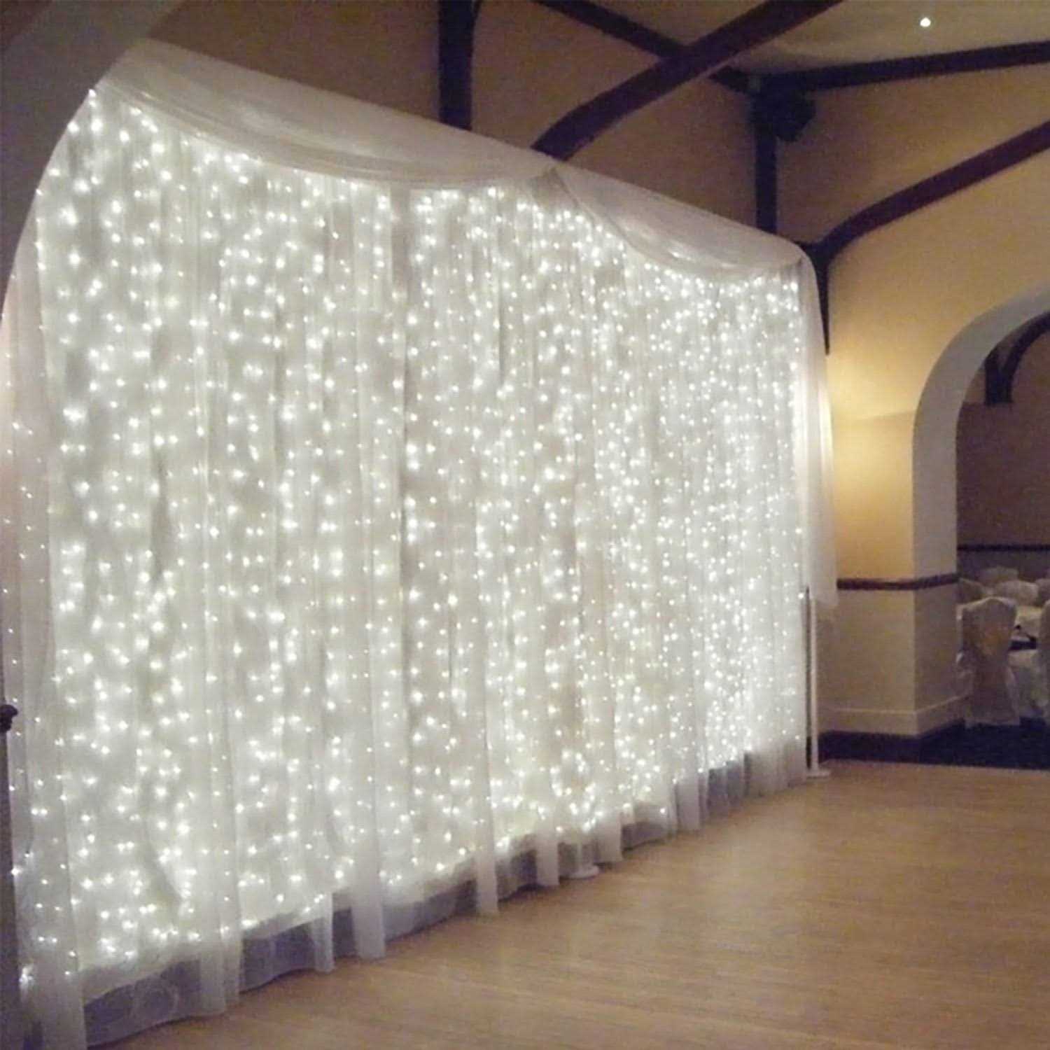 torchstar 9.8ft 9.8ft Window Curtain Light Extendable String Light Kit