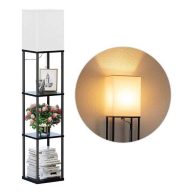 SUNMORY Floor Lamp Bulb, Modern Square Standing Lamp with Shelves