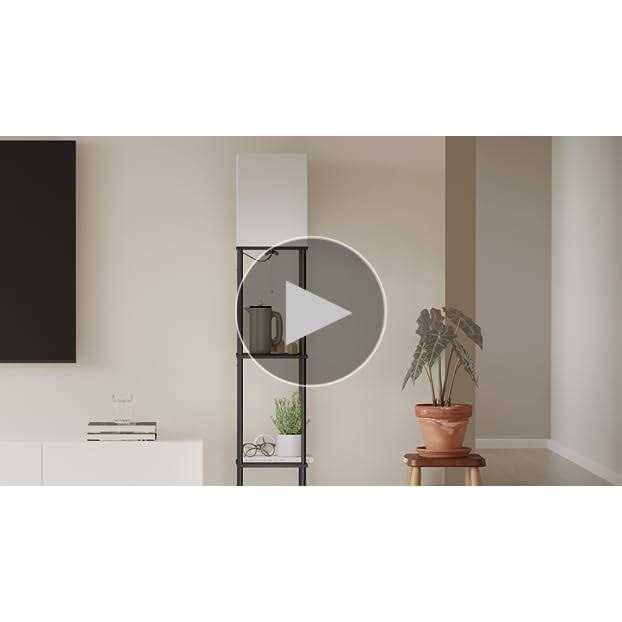 SUNMORY Floor Lamp Bulb, Modern Square Standing Lamp with Shelves - Image 2