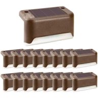 Solpex Solar Deck Lights Outdoor 16 Pack Solar Step Lights Waterproof Led Solar Lights for Outdoor Stairs Step Fence Yard Patio and Pathway