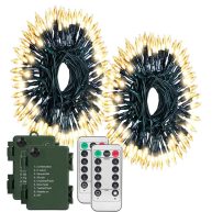 Solhice 2 Pack 20ft Christmas Lights Battery Operated String Lights with Remote Control