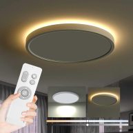 Roomratv Flush Mount Ceiling Light Fixture with Remote Control Nightlight