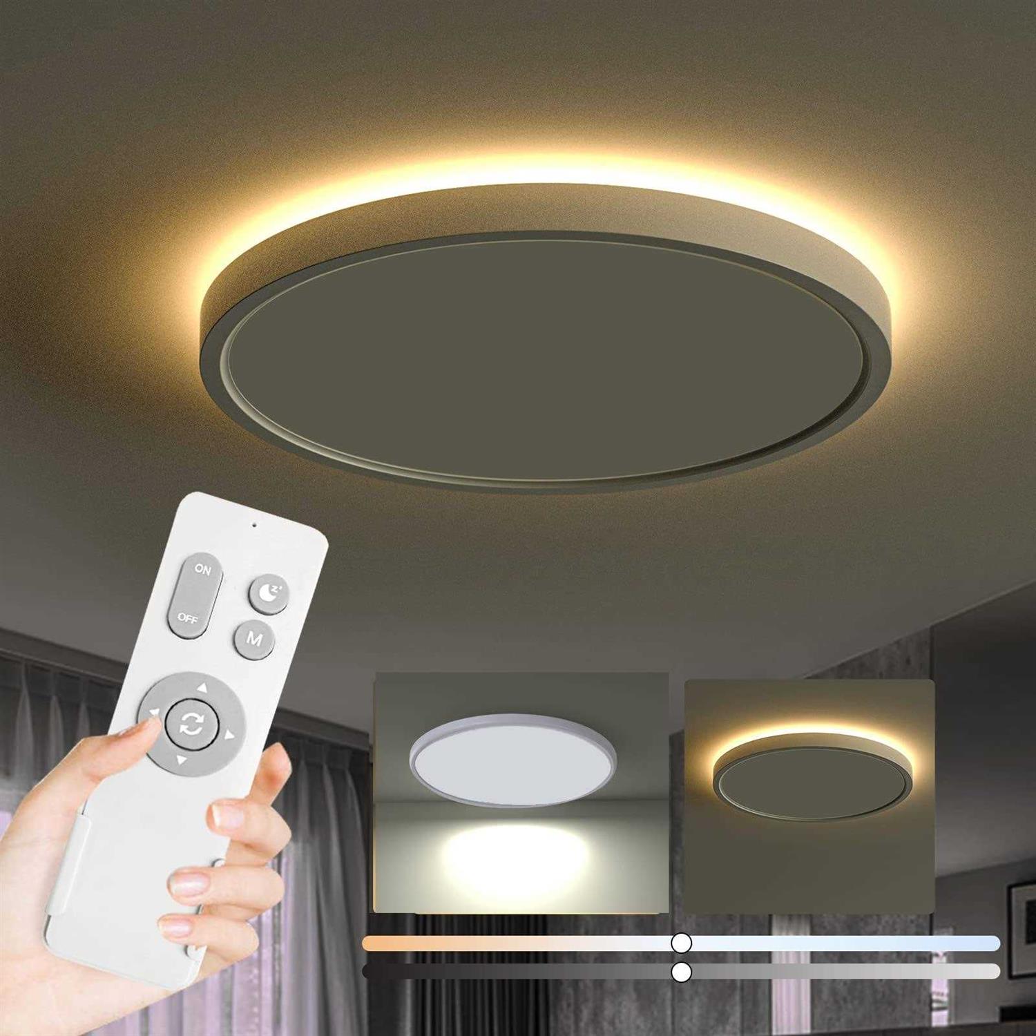 Roomratv Flush Mount Ceiling Light Fixture with Remote Control Nightlight